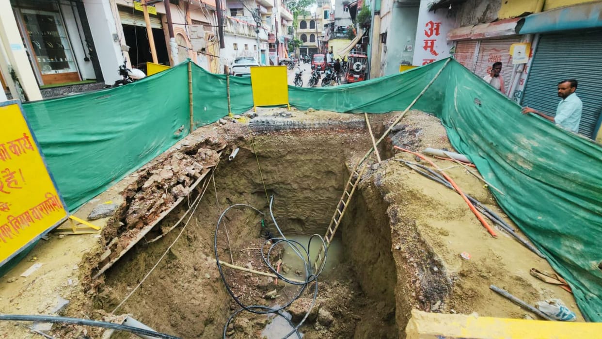 Unsmart sewer work in Smart City varanasi Road dug up one month nightmare businesses ruined