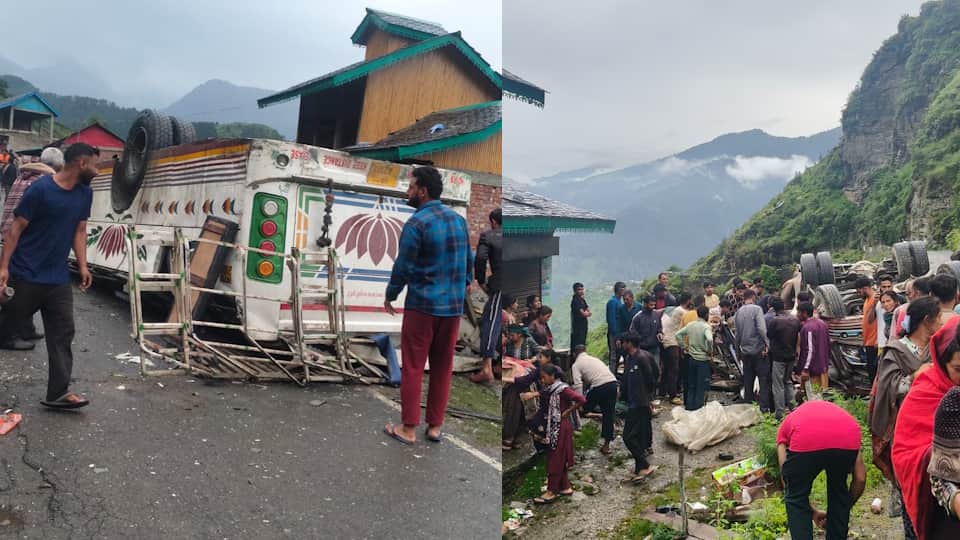 chamba road accident Bus packed with passengers overturns in Himachal Chamba several passengers killed
