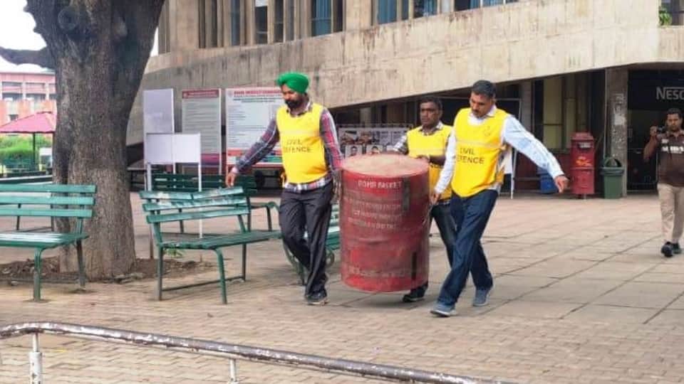 chandigarh Police preparations for August 15th were assessed through  mock drill