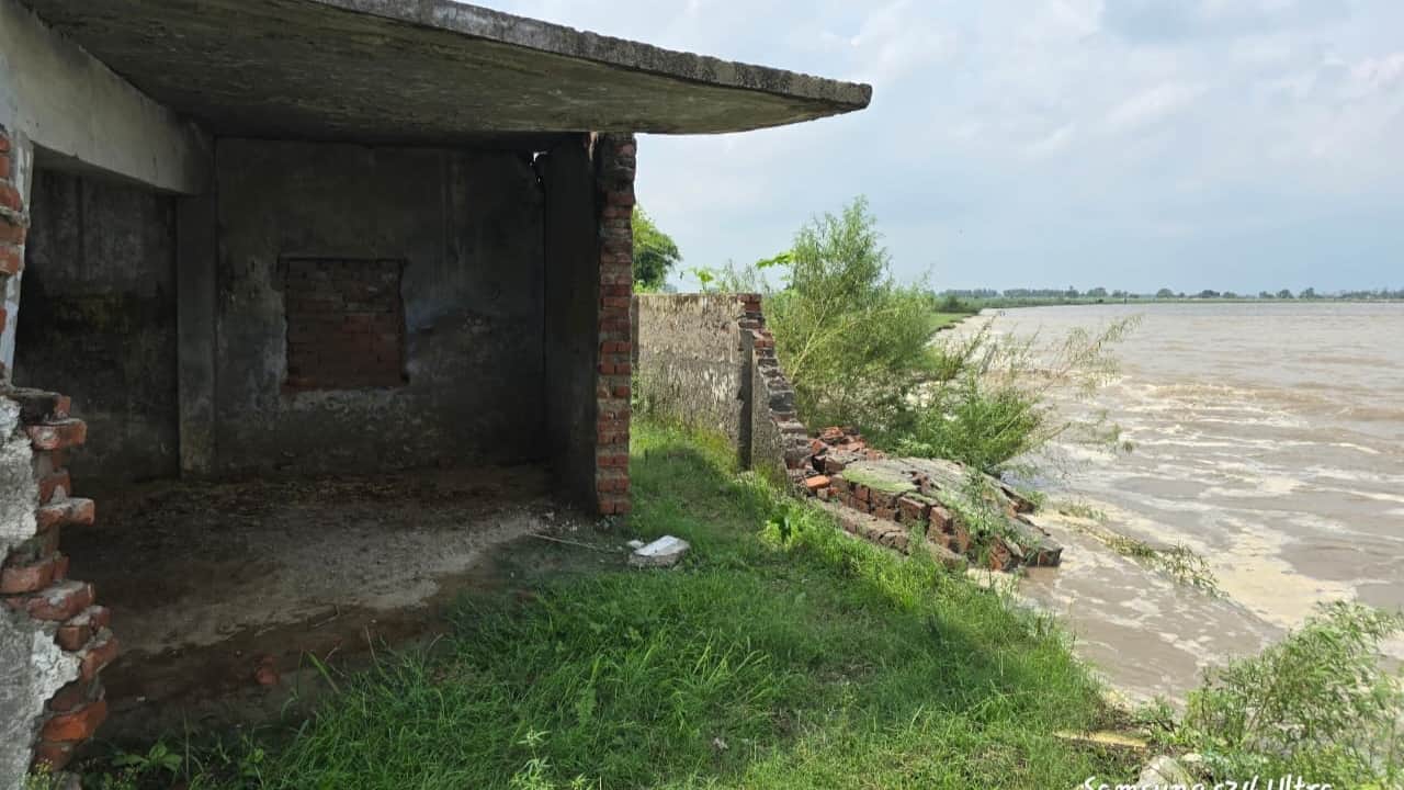 Ganga River Erosion havoc in Budaun Government school swallowed by the Ganga
