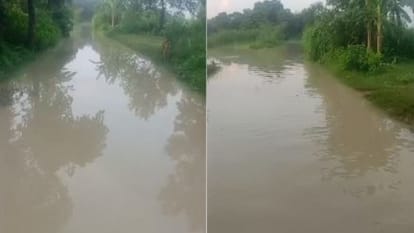 Sharda River overflows and water enters several homes in Hazara village in Pilibhit