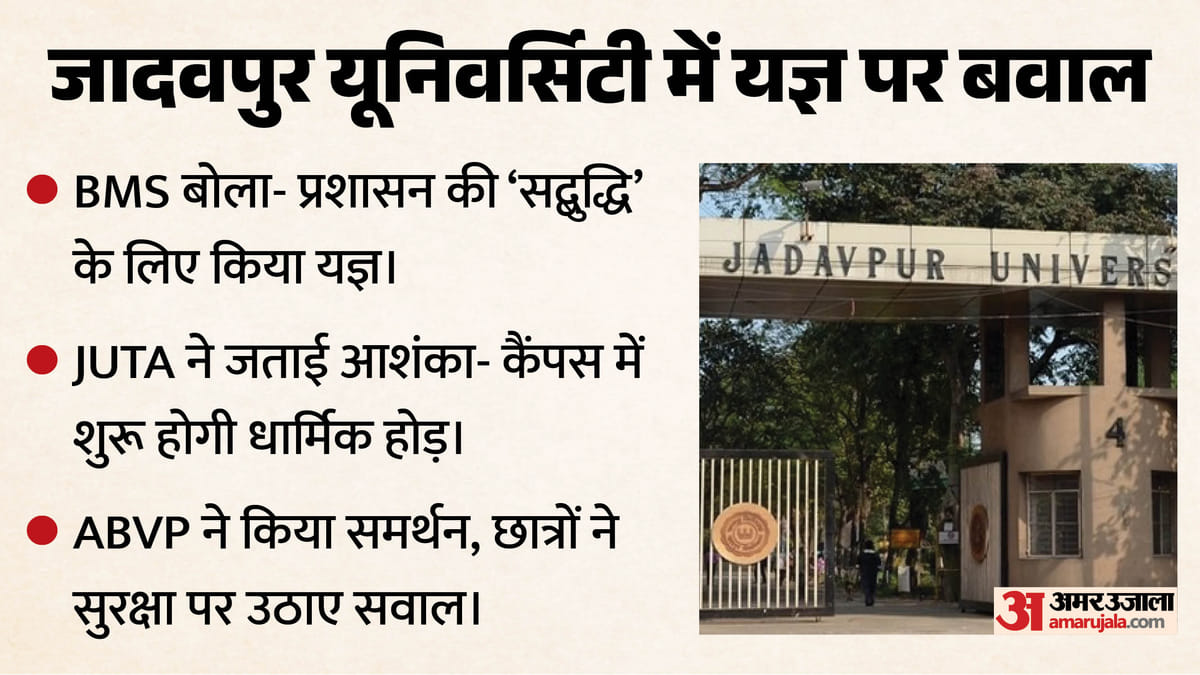 जादवपुर यूनिवर्सिटी में यज्ञ पर घमासान: BMS के आयोजन से क्यों भड़का विवाद; जेयूटीए को किस बात की चिंता?