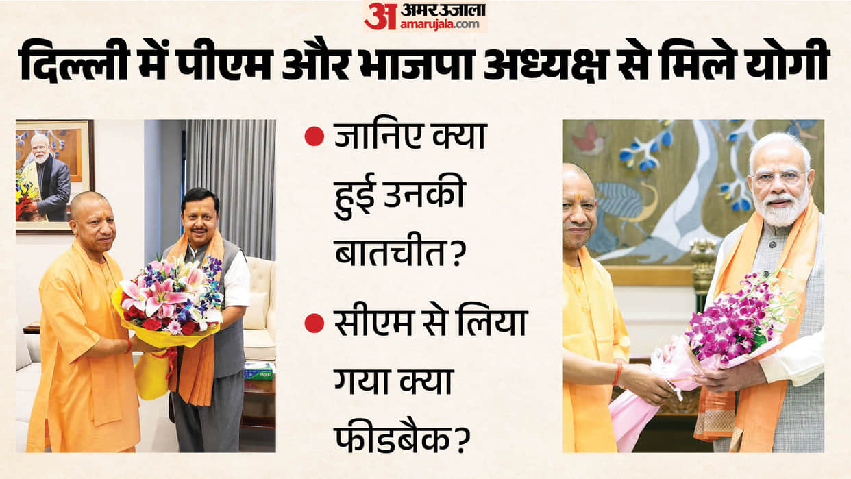 UP: CM meets Modi and National President after reaching Delhi, PM takes feedback from Yogi on Gen Ji movement