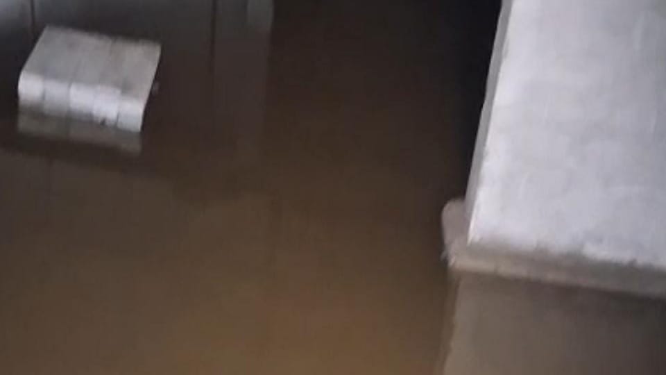 High rise parking submerged basement waterlogging follows rain—a problem persisting for three years in Greater