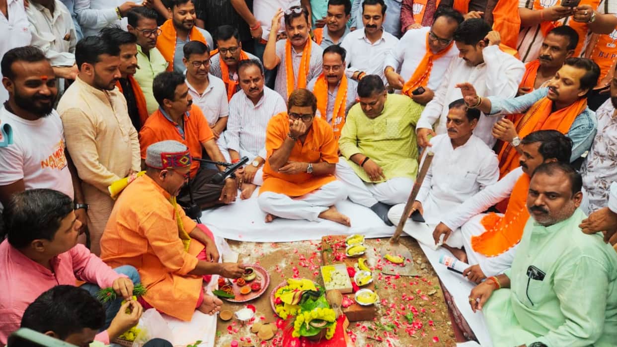 Ground-breaking ceremony for the Dalmandi road widening project today.
