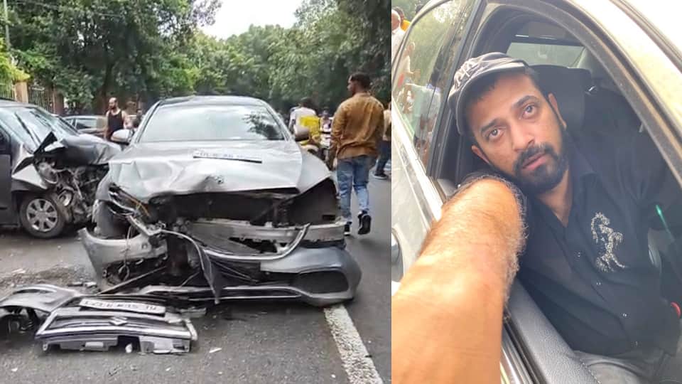 Delhi Accident Mercedes car bore different Number plates at front and back accused