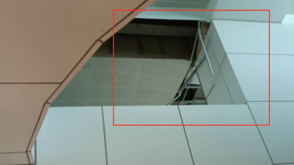 Dehradun Airport False ceiling on first floor collapses due to water leakage major accident averted