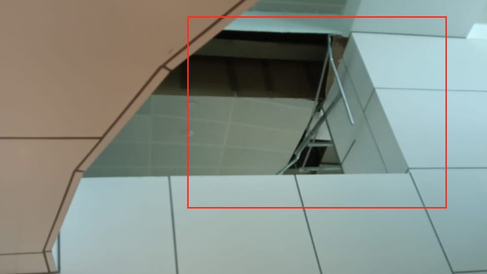Dehradun Airport False ceiling on first floor collapses due to water leakage major accident averted
