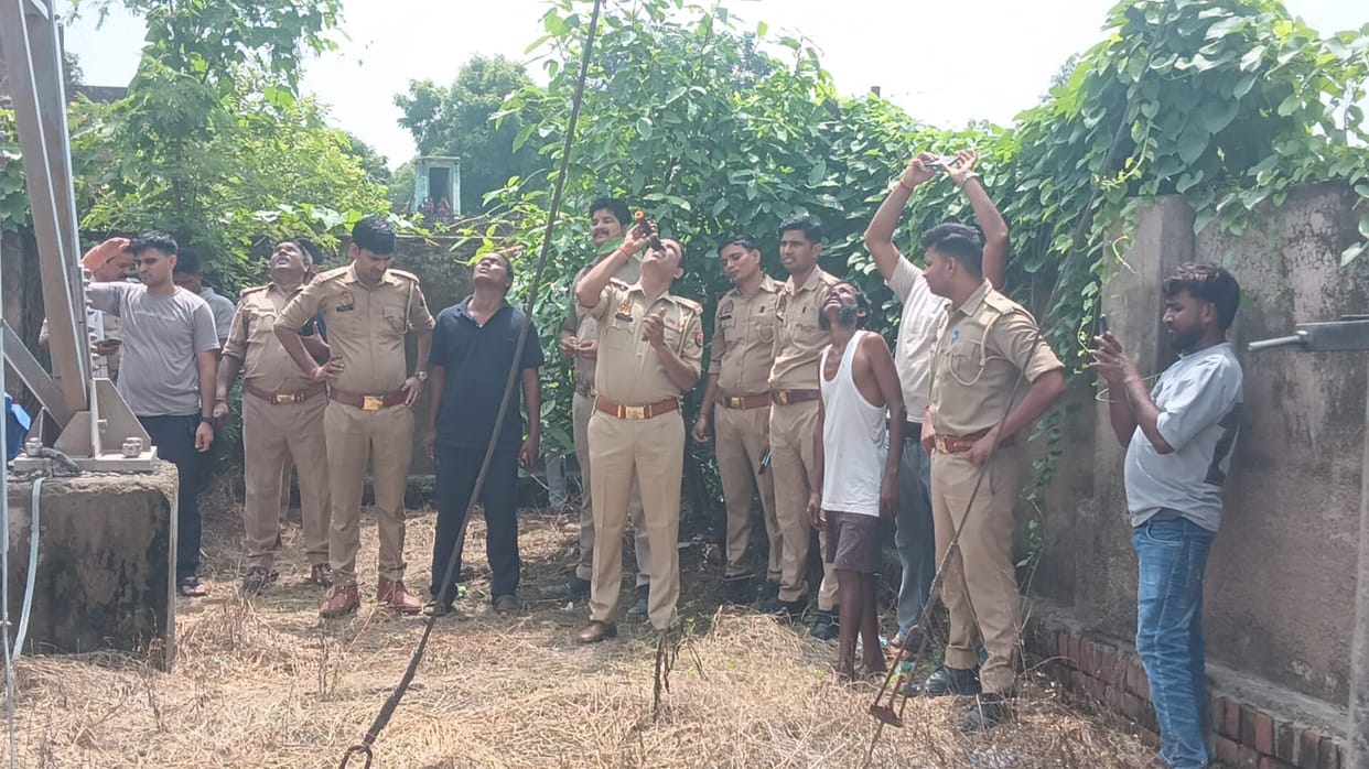 Fatehpur Youth climbs mobile tower accuses police of framing him without cause They want to cripple me
