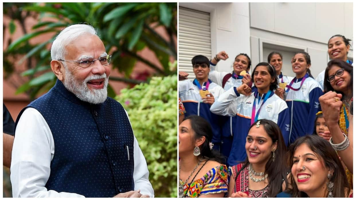 PM Modi meets Commonwealth Games athletes See photos and videos