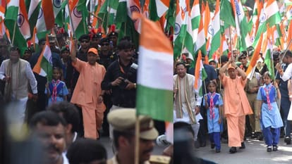 CM Yogi flags off Tiranga Yatra says our youth are symbol of energy