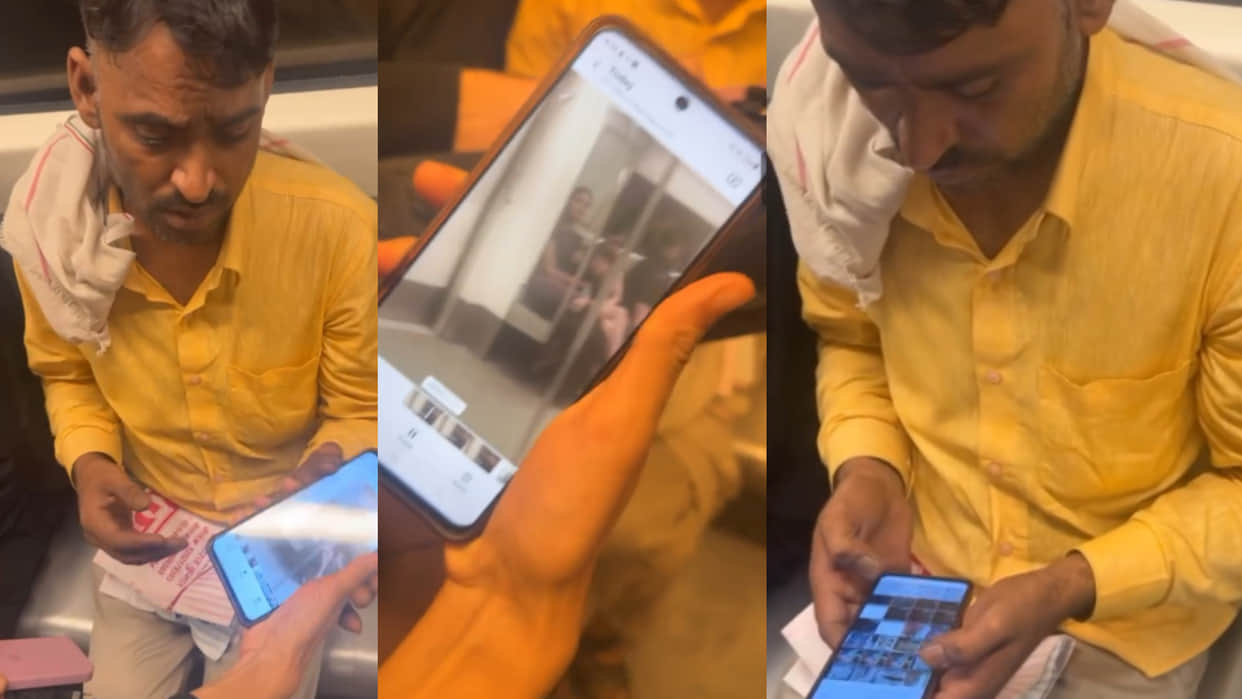Delhi metro man caught allegedly taking secret photos of girls video goes viral on social media