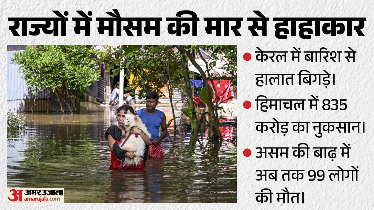 Weather across India Assam flood death toll Himachal roads closed know latest IMD forecast rainfall landslide