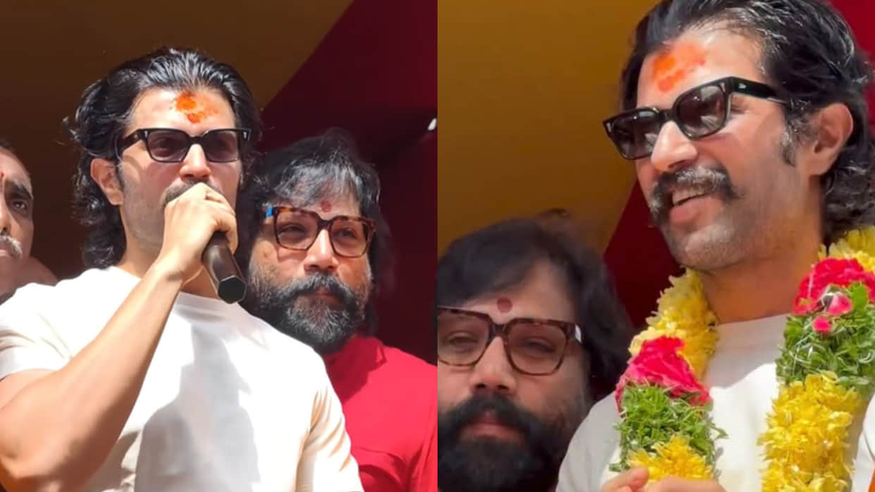 Vijay Deverakonda Visits Temple On Bonalu Offers Prayers With Sandeep Reddy Vanga