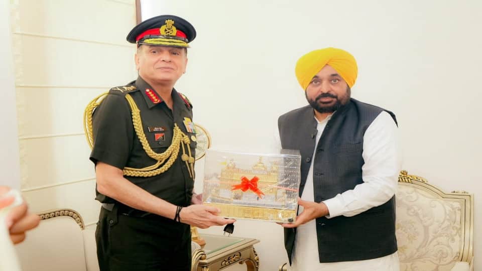 CM Mann met Army Chief Dheeraj Seth in Chandigarh