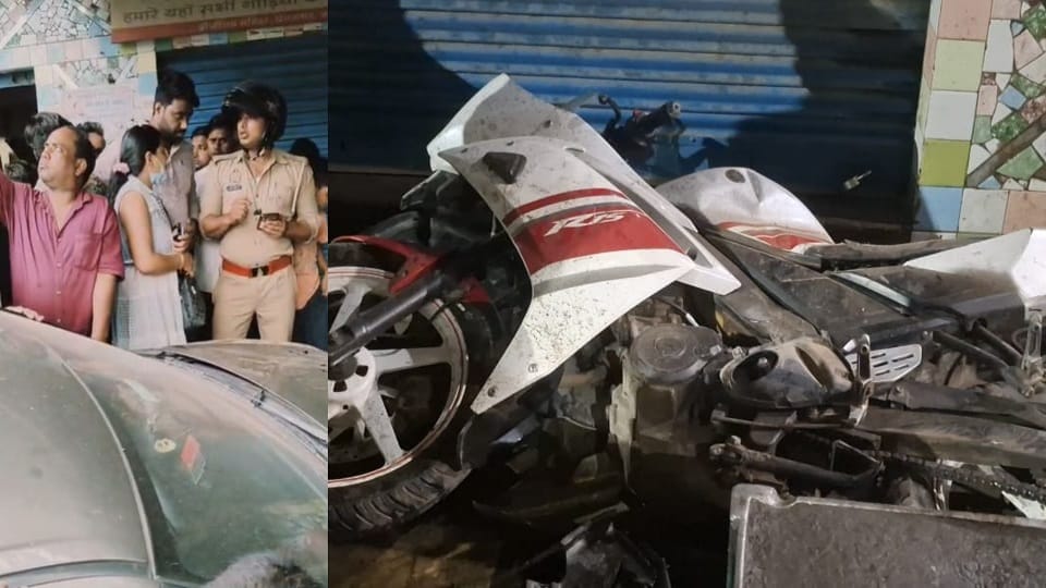 doctor car rammed into several vehicles in agra