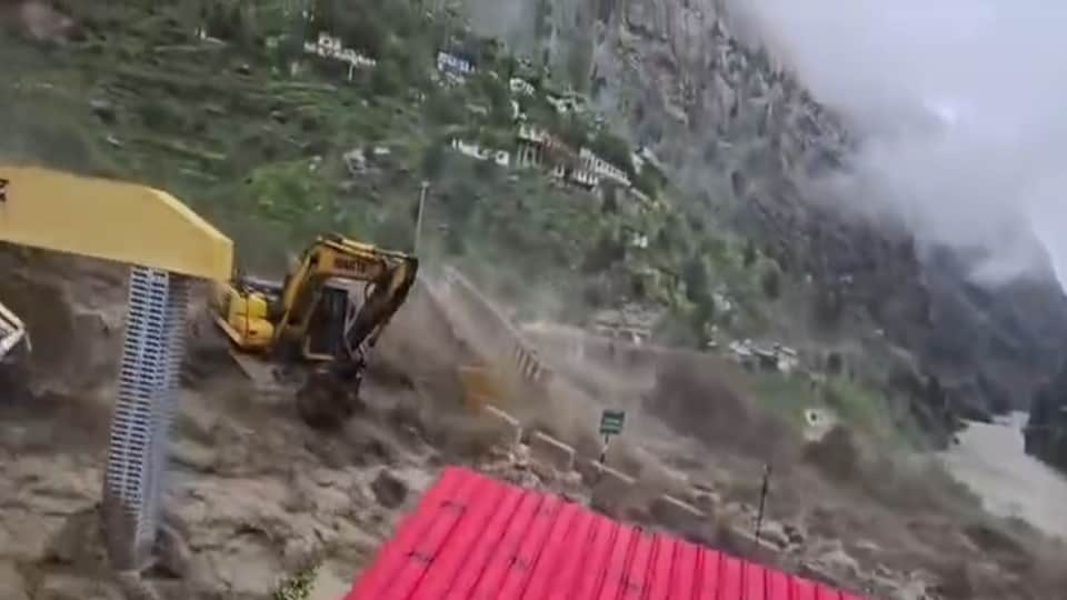Uttarakhand Chamoli extreme Rainfall China border Bridge collapse in seconds vehicle swept away Photos