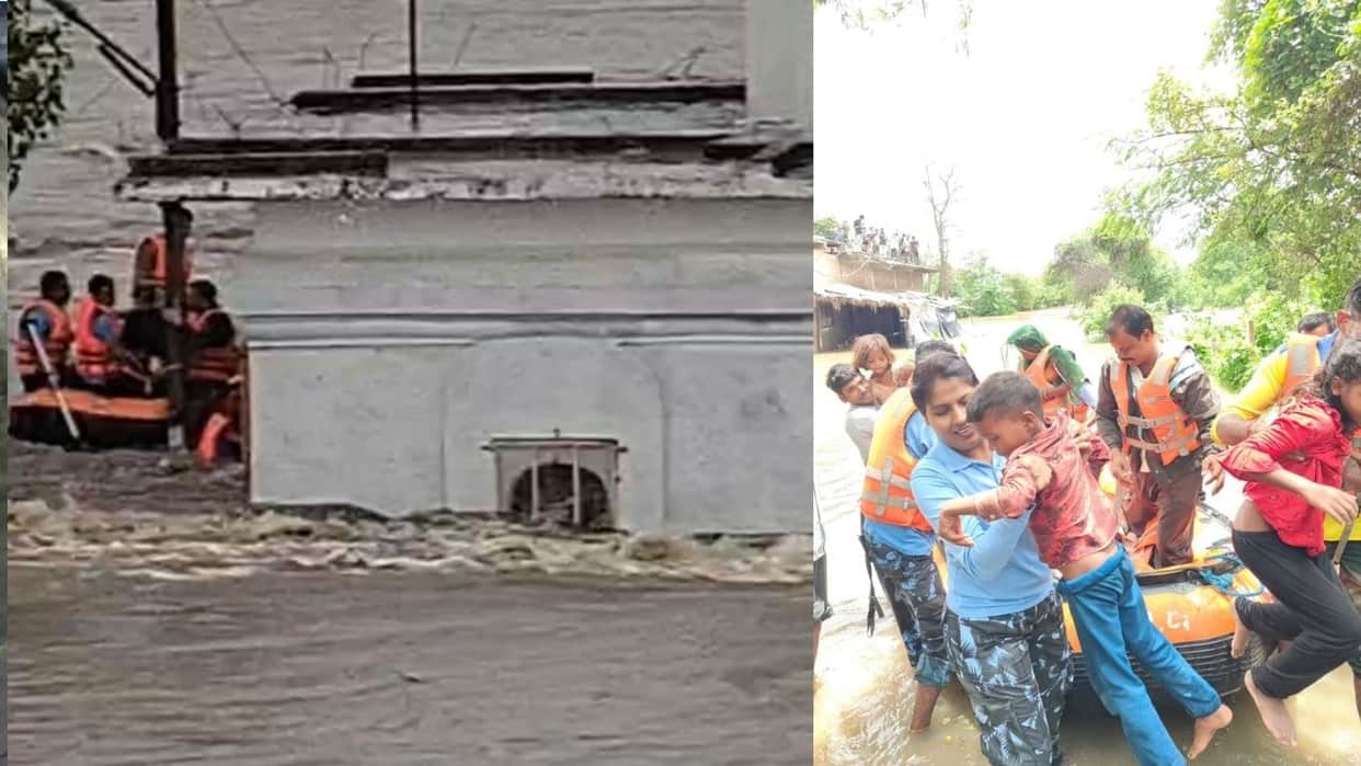 MP News: SDERF conducts rescue operation amidst heavy rain and overflowing drains; 98 people safely evacuated.