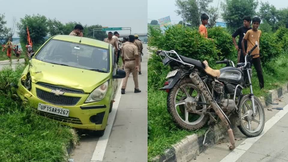 Meerut: Car hits motorcycle on Meerut-Bulandshahr Highway; two women killed, child loses a leg.