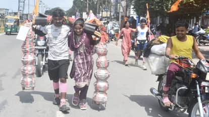Kanwar Photo 2026: wave of faith surged in Moradabad temples, Jatayu drones showering flowers on Kanwariyas