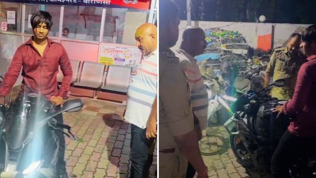 BMW superbike worth 26 lakh seized in Varanasi modified silencer backfiring police searching
