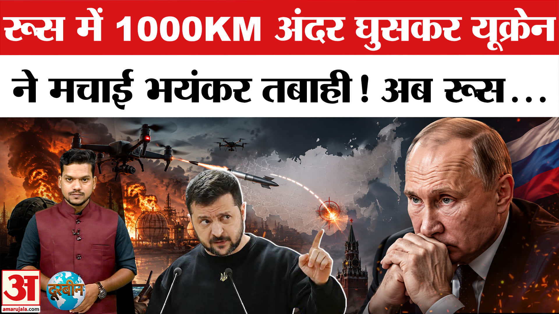 Russia के Tatarstan पर Ukraine का भयंकर ड्रोन हमला | Nizhnekamsk Drone Attack | Zelensky-Putin