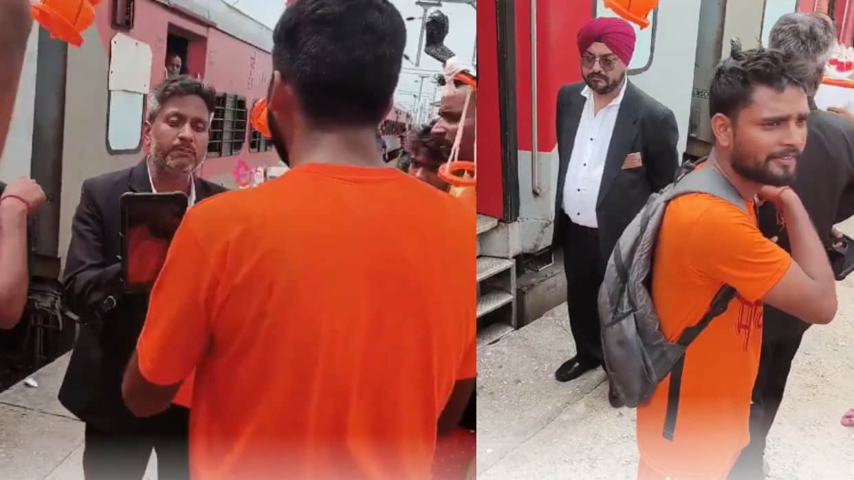 Up azamgarh tte removed kanwar passengers travelling without tickets from the train video goes viral