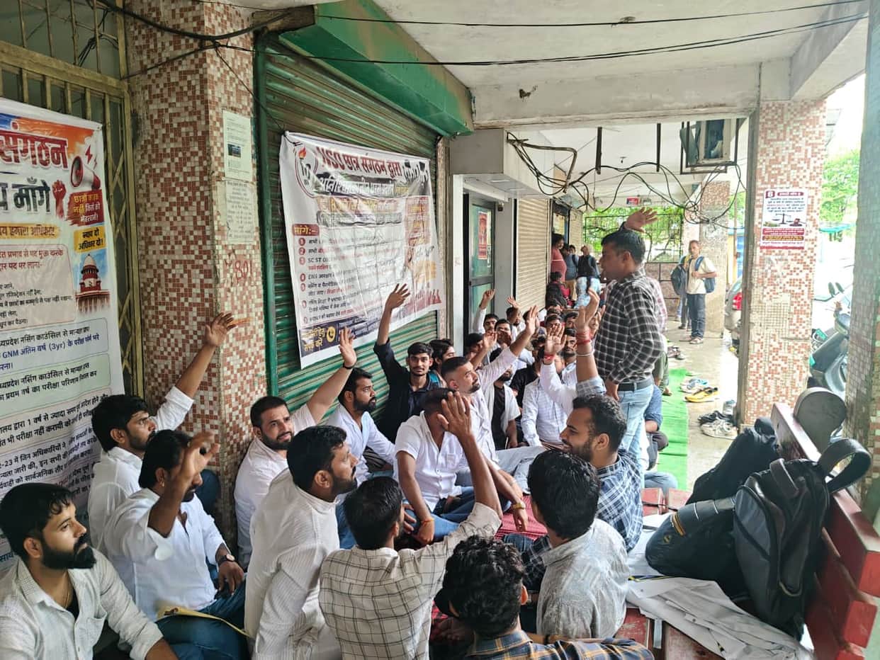 Nursing students' anger erupts: Ink thrown at officials; demands raised to hold exams and release results.