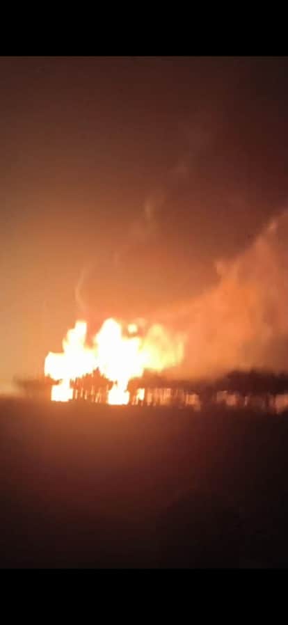 Auraiya-Bundelkhand-Expressway-Dumper-Collision-Fire-Driver-Injured