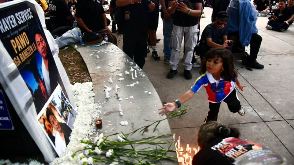 Tibet anguish visible in Chandigarh 200 Tibetans take to streets in black attire Lobga gave his life