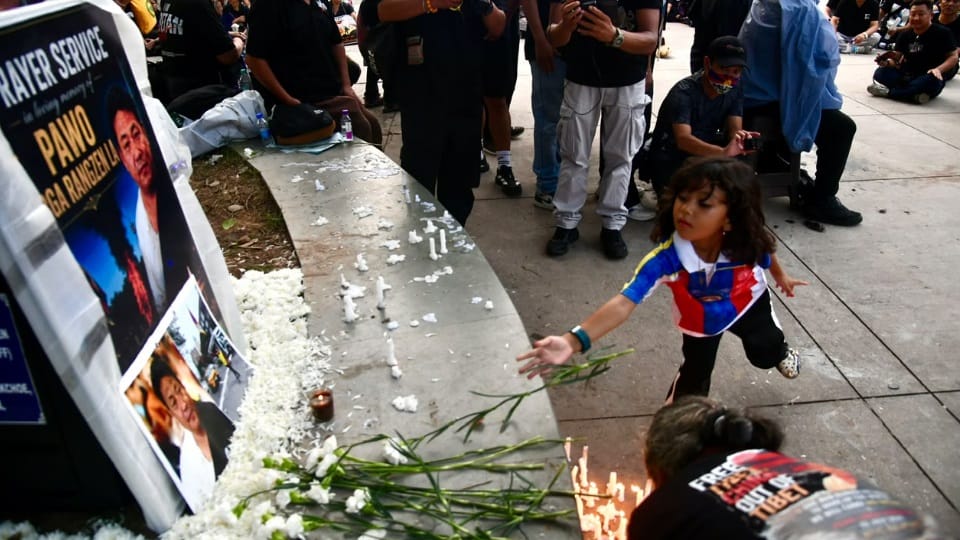 Tibet anguish visible in Chandigarh 200 Tibetans take to streets in black attire Lobga gave his life