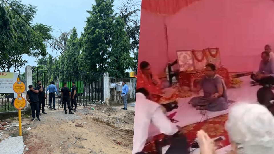 Gurugram News: कम्युनिटी सेंटर पर फिर लगा ताला, गेट के बाहर टेंट लगाकर करनी पड़ी पूजा