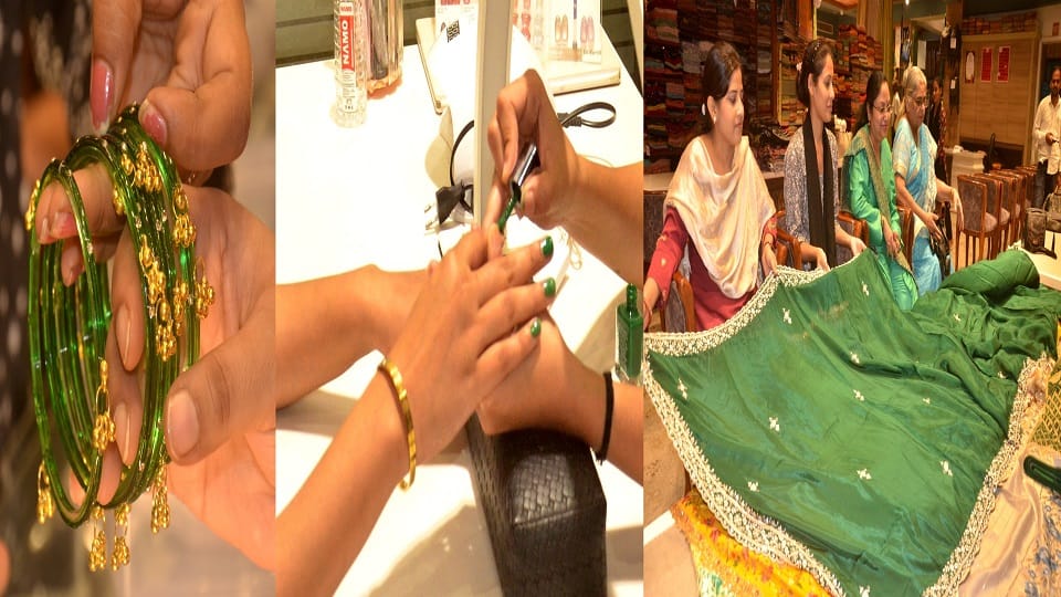 Demand for green sarees and jewellery increased on Hariyali Teej