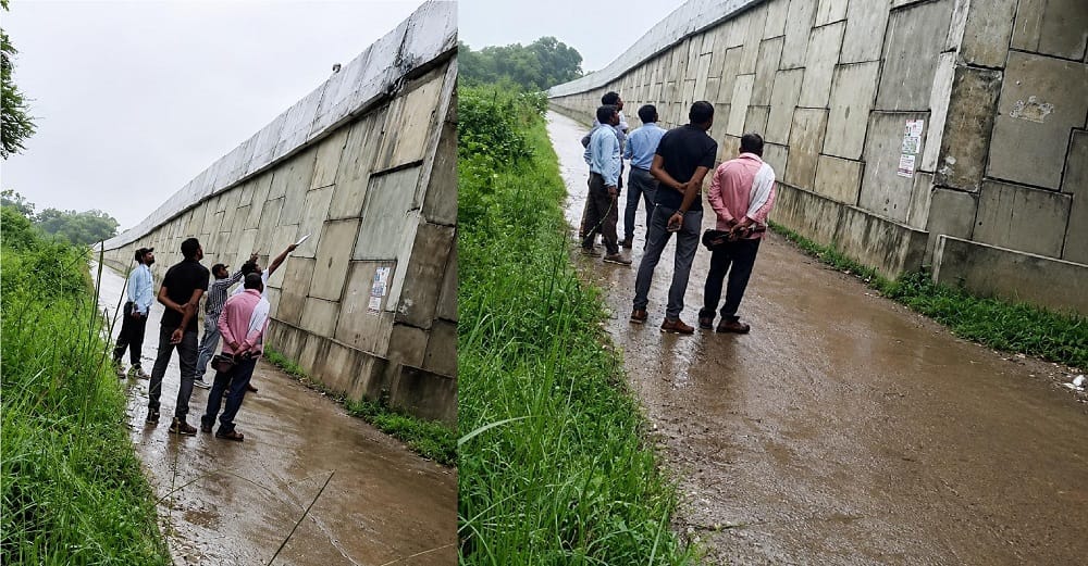 Kanpur Sarasaul overbridge begins to sink just two years after inauguration railway team inspects bridge