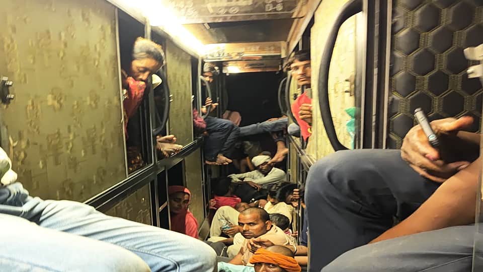 Workers were crammed into buses for 331 kilometers from rudrapur
