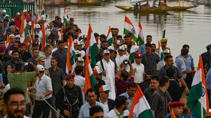 Tiranga rallies held across Kashmir lg says Tricolour flying high as India's living conscience Srinagar