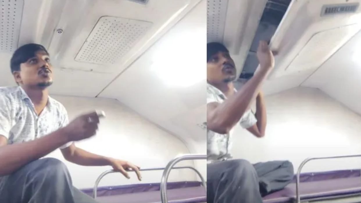 Railway AC Coach Shock Passengers Garbage Found Inside Air Duct Viral Video Sparks Civic Sense