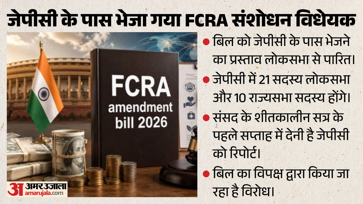 parliament reffered fcra amendment bill to jpc consist twenty one members from lok sabha ten rajya sabha