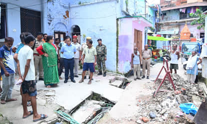Kanpur: Water flooding in from collapsed drain; school boundary wall caves in