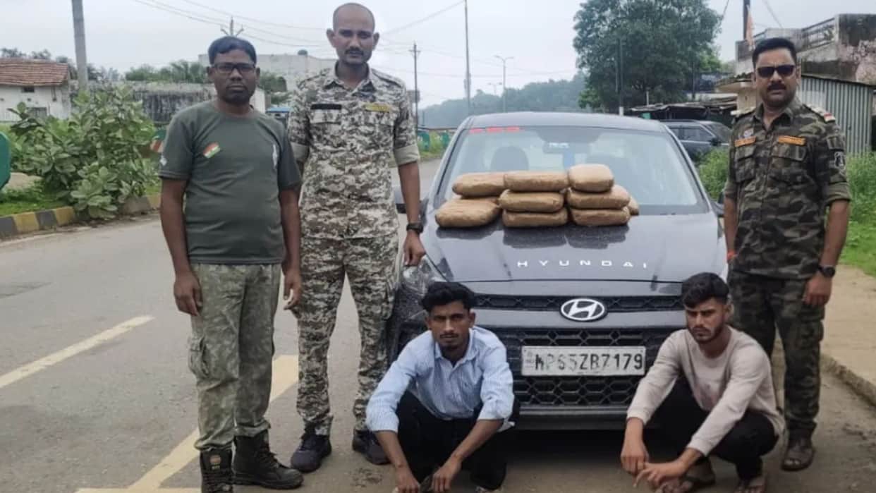 12.6 kg of cannabis was hidden in a secret compartment of a car in Chhattisgarh
