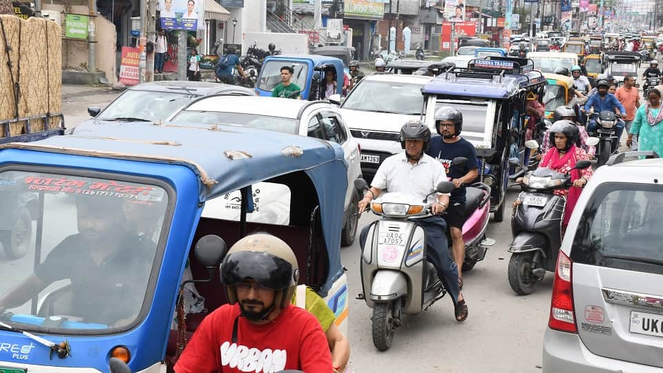 Jam in the Haldwani city Uttarakhand