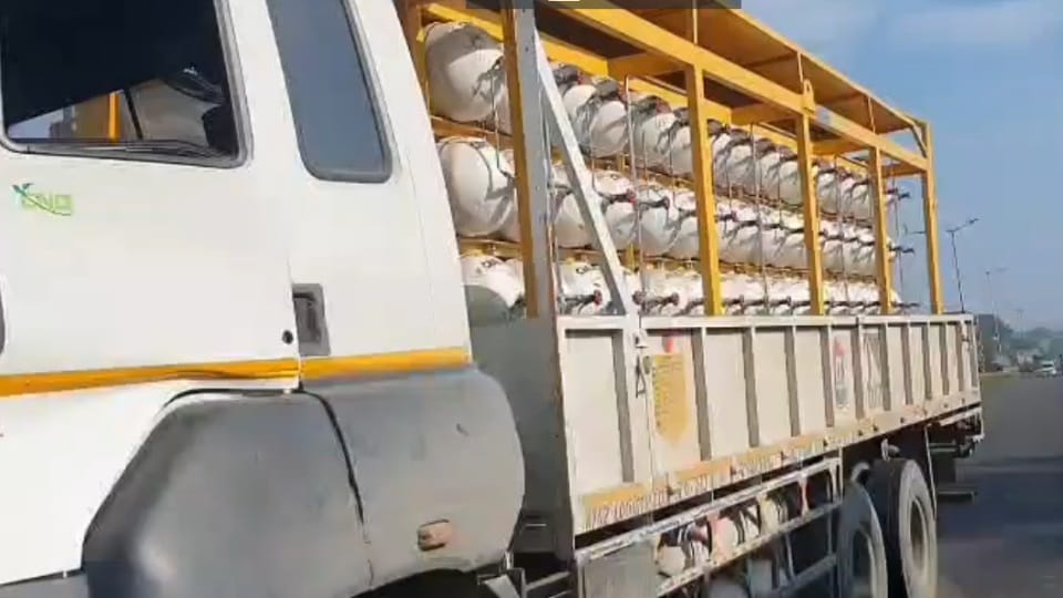 Accident in Jalandhar collision between truck loaded with CNG cylinders sand-laden tipper driver trapped