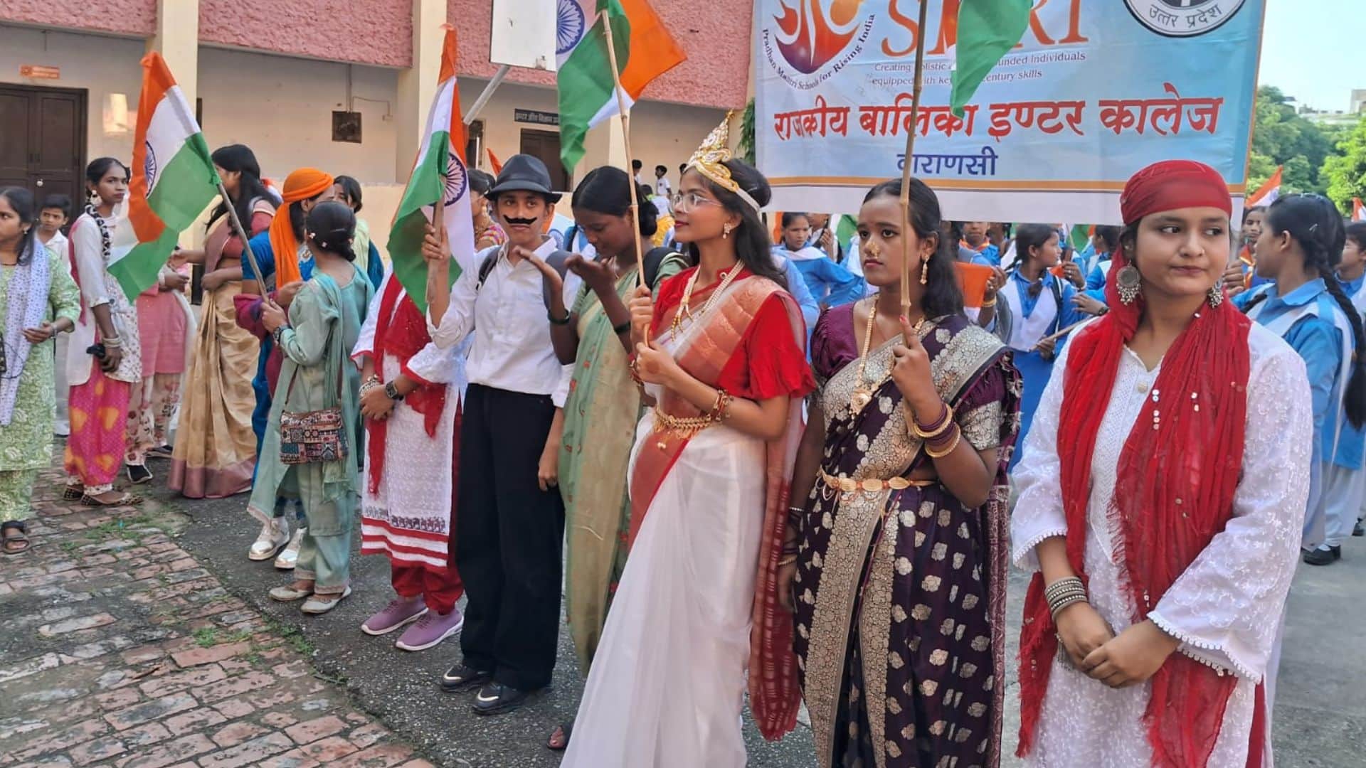 Tiranga Yatra taken out from Queens Inter College under Maa Tujhe Pranam initiative to mark Independence Day 2