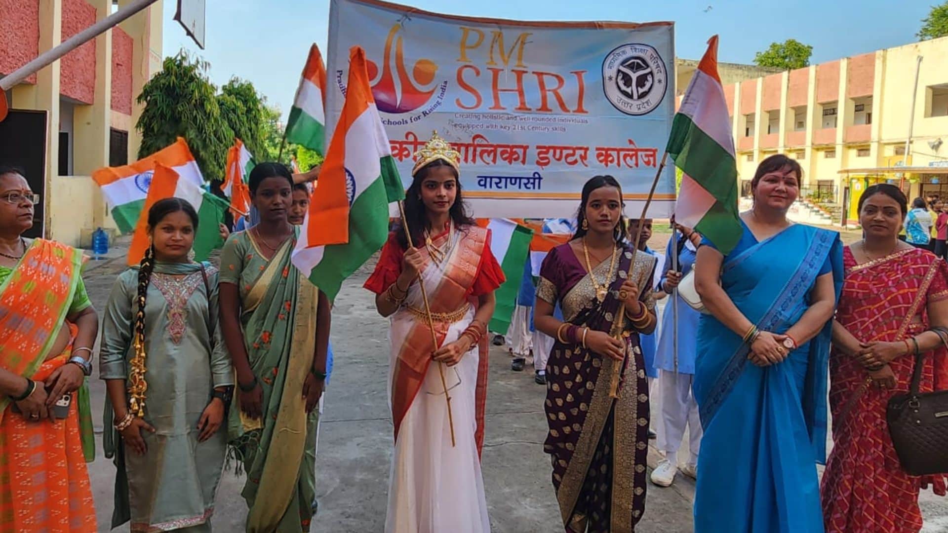 Tiranga Yatra taken out from Queens Inter College under Maa Tujhe Pranam initiative to mark Independence Day 2
