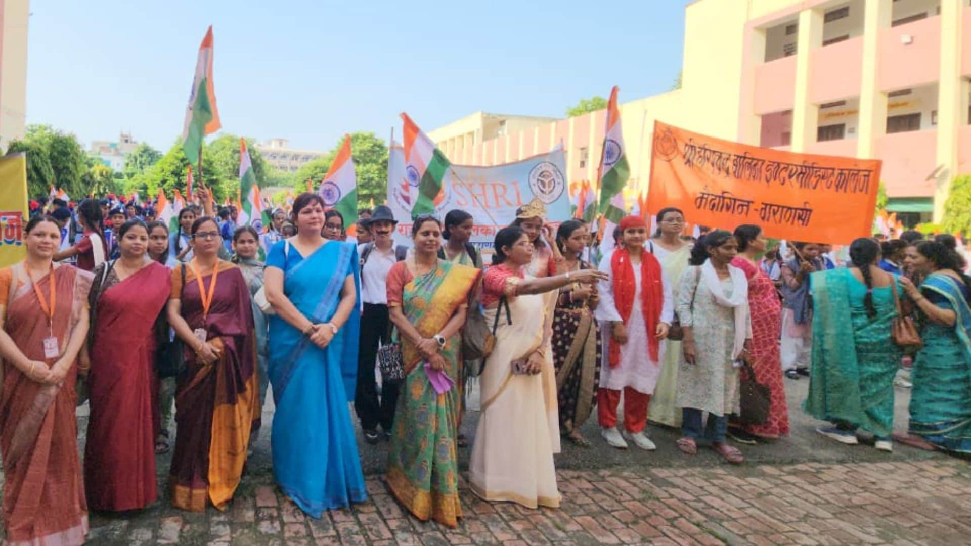 Tiranga Yatra taken out from Queens Inter College under Maa Tujhe Pranam initiative to mark Independence Day 2