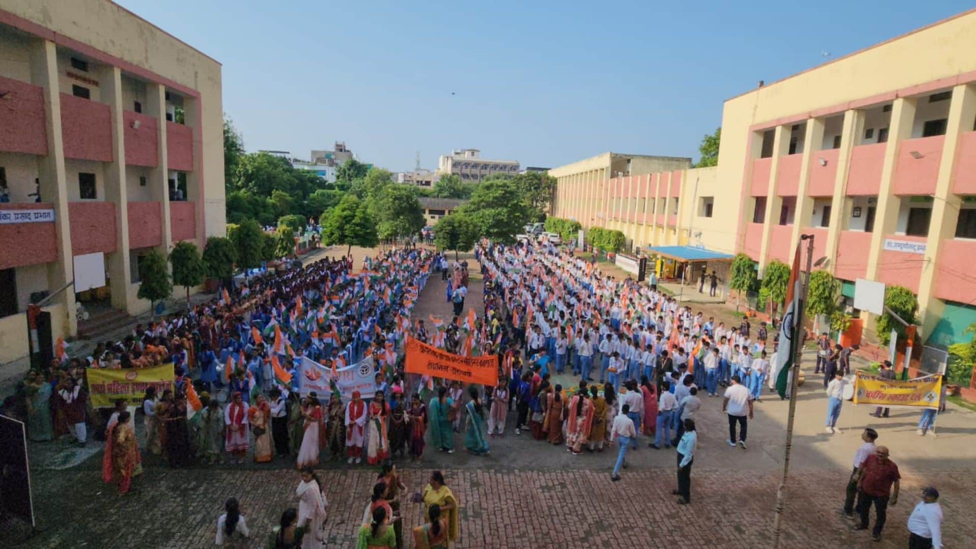 Tiranga Yatra taken out from Queens Inter College under Maa Tujhe Pranam initiative to mark Independence Day 2