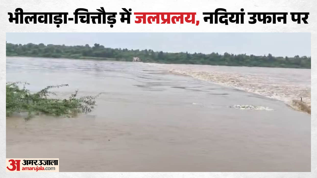 Bhilwara: Heavy Rain Triggers Flooding, Rivers and Drains Overflow; Water Flows Over Bridges, Alert Issued