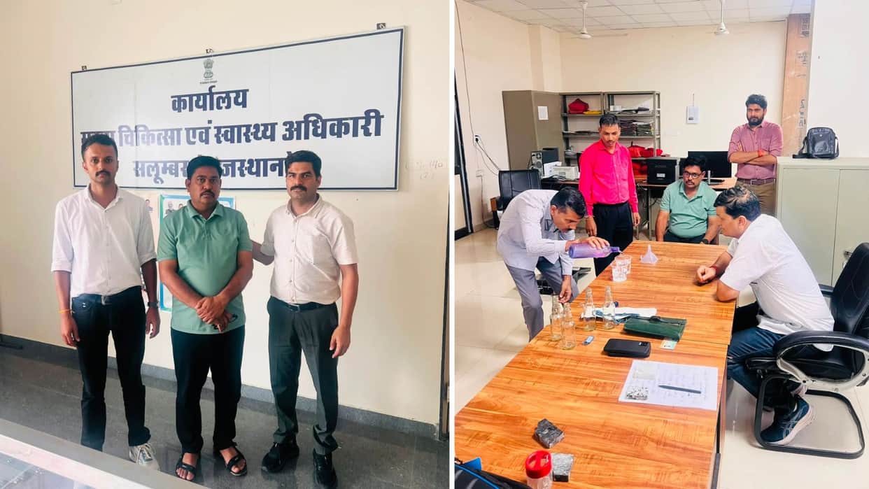 Food Safety Officer arrested red-handed while accepting a bribe of 10000 in Salumbar