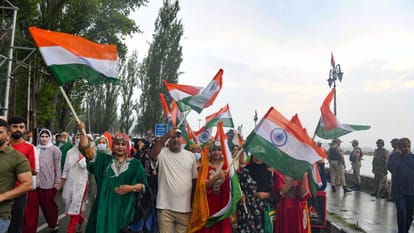 Tiranga rallies held across Kashmir lg says Tricolour flying high as India's living conscience Srinagar