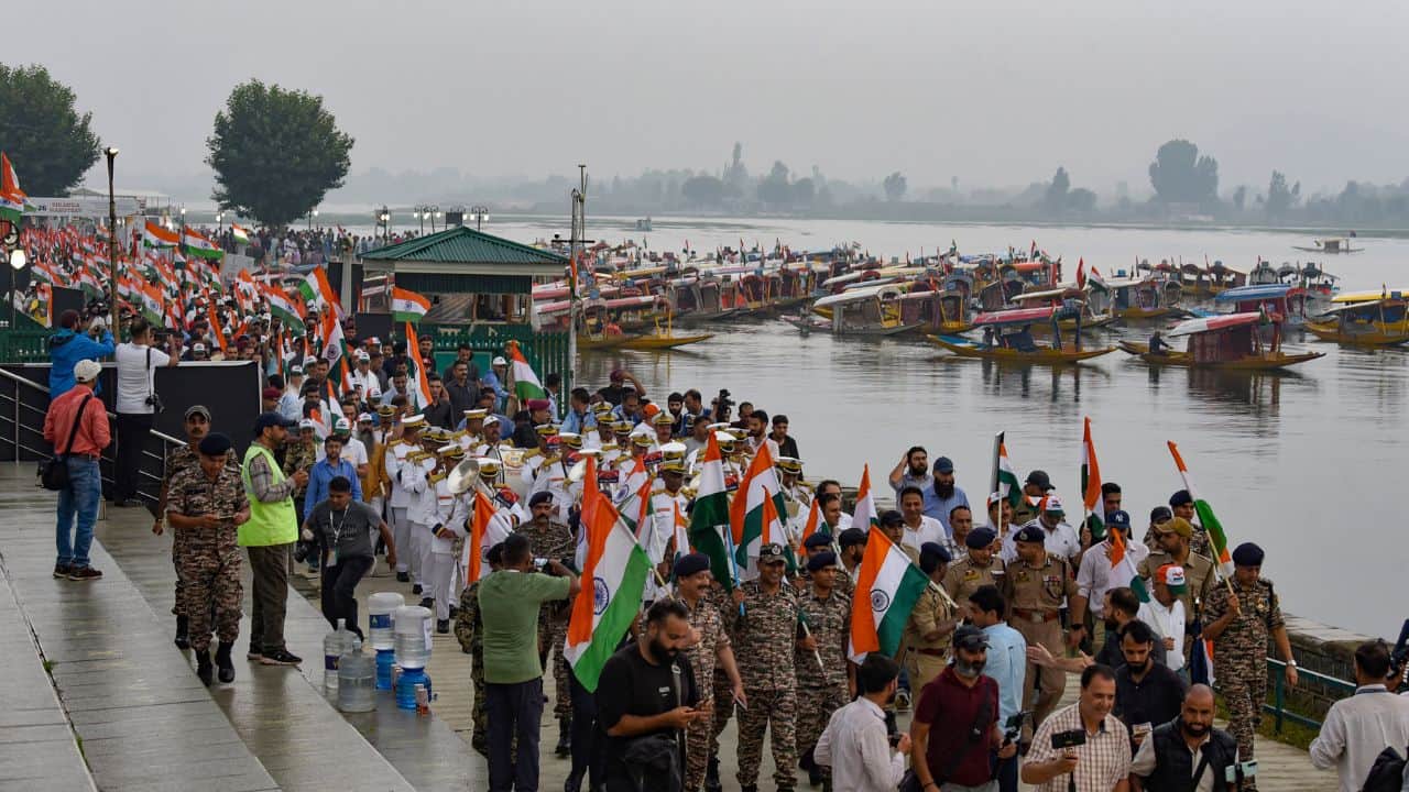 Tiranga rallies held across Kashmir lg says Tricolour flying high as India's living conscience Srinagar